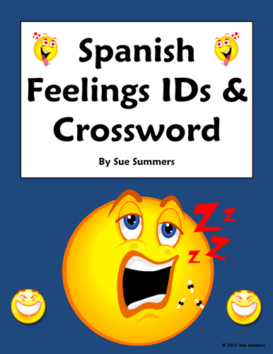 Spanish Feelings Crossword Puzzle, Image IDs, and Vocabulary