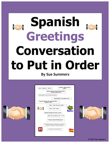 Spanish Greetings Conversation To Put in Order / Greetings Skit