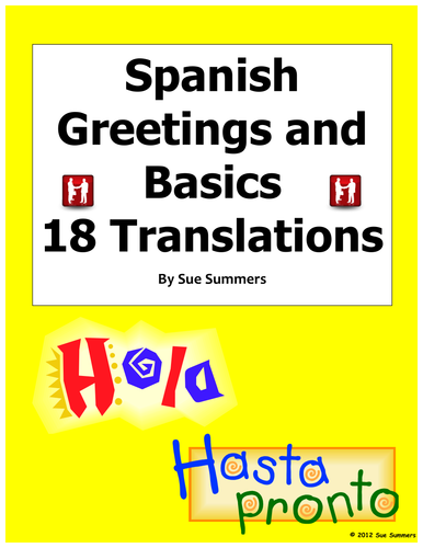 Spanish Greetings, Leave Takings & Basics Worksheet