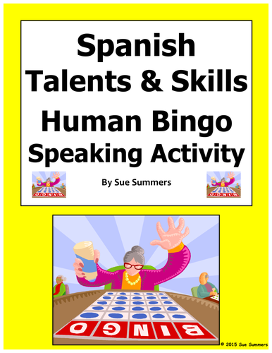 Spanish Talents and Skills Human Bingo Game Speaking Activity & Follow ...