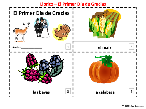Spanish Thanksgiving Booklets / Primer Dia de Gracias Libritos