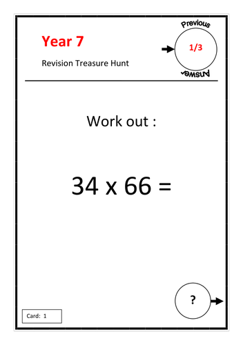Mixed revision Treasure Hunt. KS3 | Teaching Resources
