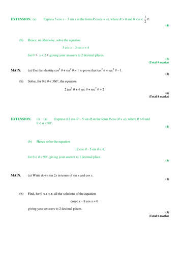 edexcel exam questions a level maths | Teaching Resources