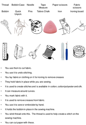 Textiles Equipment Sort | Teaching Resources