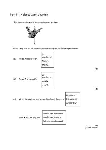 Terminal velocity - Felix Baumgartner | Teaching Resources