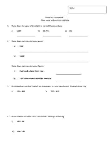 Numeracy catch up program year 7 | Teaching Resources