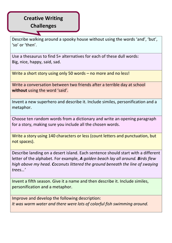 creative writing for ks3 a technique guide