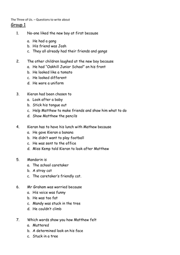 Ruth Miskin Comprehension - The Three of Us | Teaching Resources