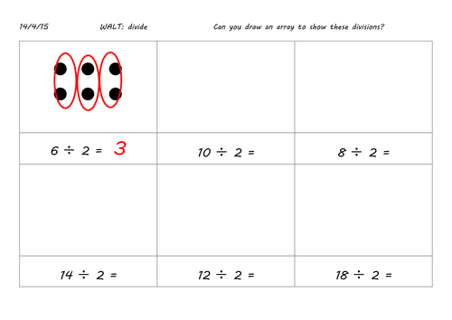 Division using pictures and arrays | Teaching Resources