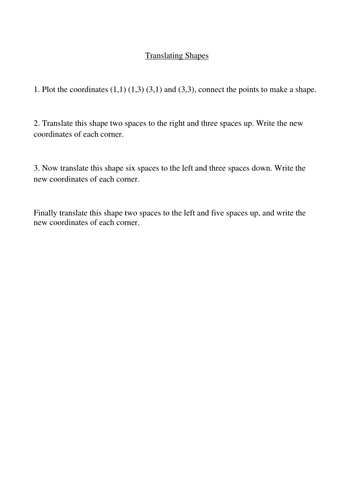 Translating Shapes 3 differentiated worksheets and plan | Teaching ...