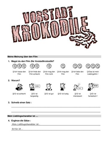 Vorstadtkrokodile Arbeitsblätter Kostenlos
 Vorstadtkrokodile