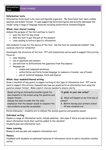 Literacy - Information Texts | Teaching Resources