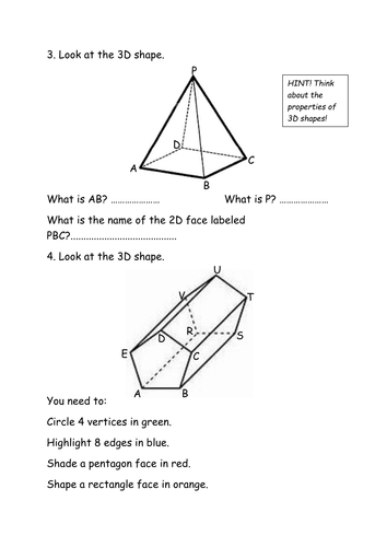 2D and 3D shape activities | Teaching Resources