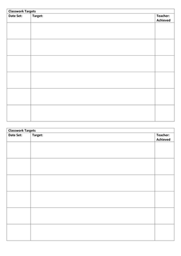 Target Table | Teaching Resources