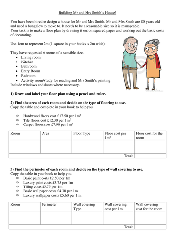 Design A Bungalow Area And Perimeter Teaching Resources