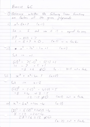 The Factor theorem | Teaching Resources