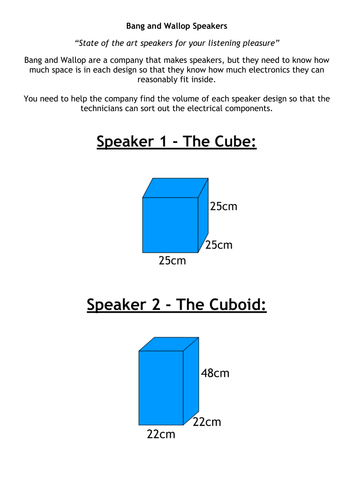 Bang and Wallop Speakers - Volume | Teaching Resources