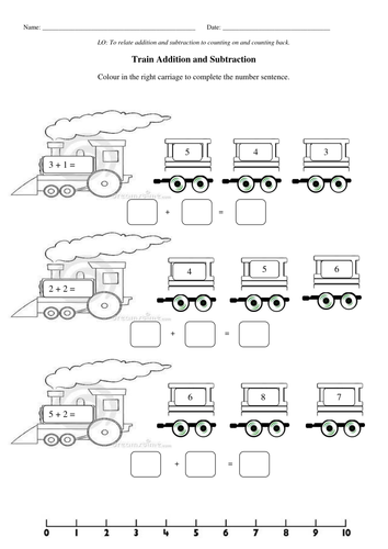 Multiple choice train addition and subtraction | Teaching Resources