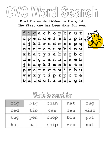 cvc-word-search-teaching-resources