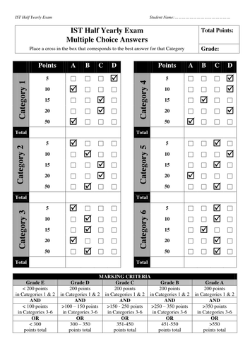 Interactive Exam on Word Processing | Teaching Resources