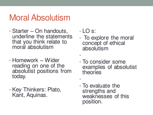 moral absolutism essay