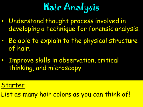 Hair Analysis | Teaching Resources