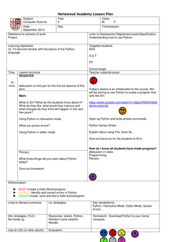 Introduction to Python. | Teaching Resources