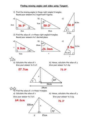 Trigonometry Sine Cosine Tangent Teaching Resources
