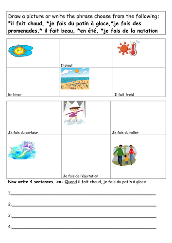 Weather and activities | Teaching Resources