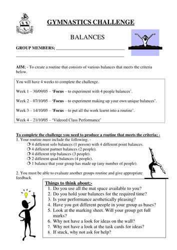 Gymnastics Activities | Teaching Resources