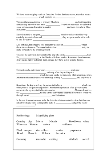 Murder Mystery lesson 4 - clarifying elements | Teaching Resources