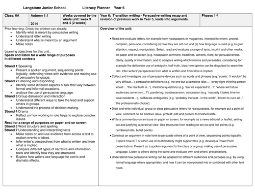 Persuasion year 6 planning | Teaching Resources