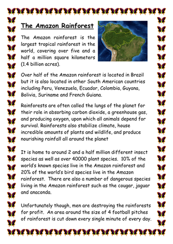 Amazon rainforest and deforestation | Teaching Resources