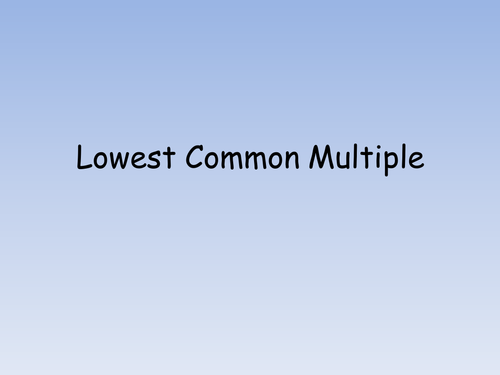Lowest Common Multiple Class Activity | Teaching Resources