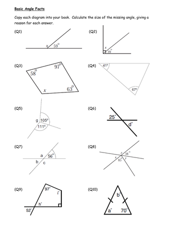 Angles Facts Including Angles Made by Parallel Lin | Teaching Resources