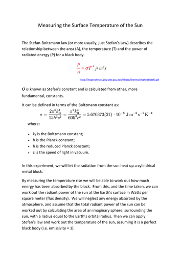 taking-the-sun-s-temperature-teaching-resources