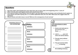 Romeo & Juliet - Act 2, scene 6 | Teaching Resources