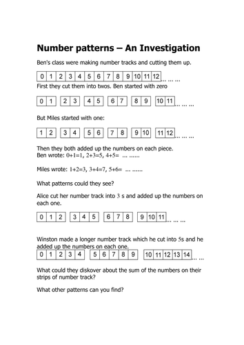 Number Patterns | Teaching Resources