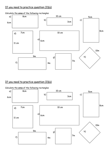 Exam area and perimeter (foundation) | Teaching Resources