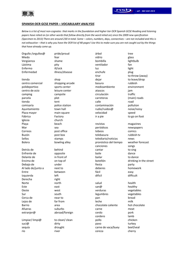 Spanish Common Vocab from OCR exams | Teaching Resources