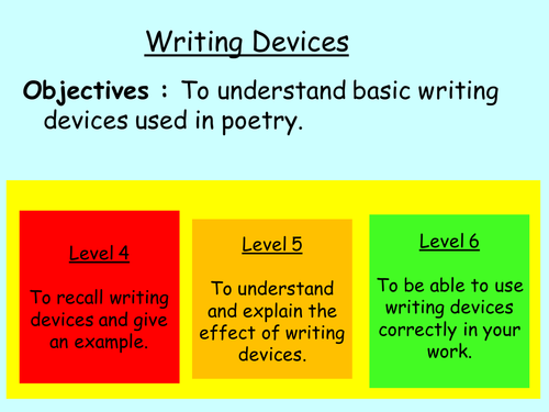 creative writing devices gcse