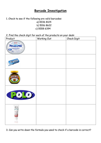 Numeracy Barcode Investigation | Teaching Resources
