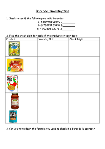 Numeracy Barcode Investigation | Teaching Resources