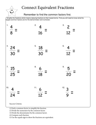 Recognize when two simple fractions are equivalent | Teaching Resources