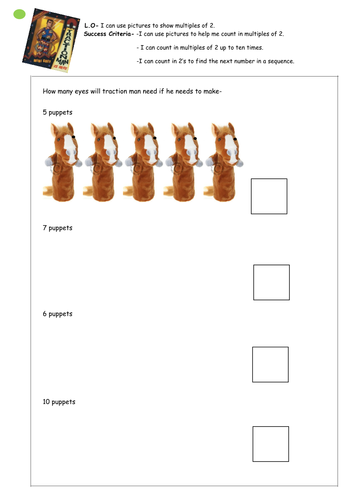 traction man 2 times tables teaching resources
