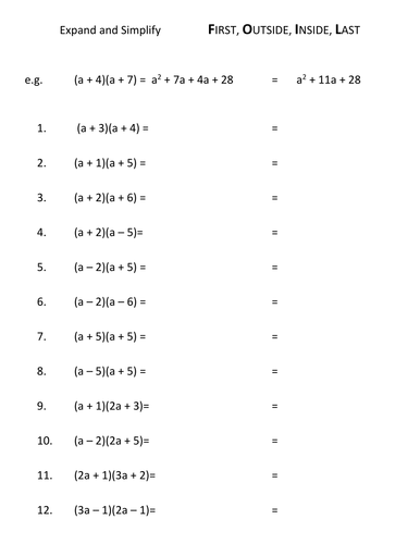 Expanding Brackets Codebreaker | Teaching Resources