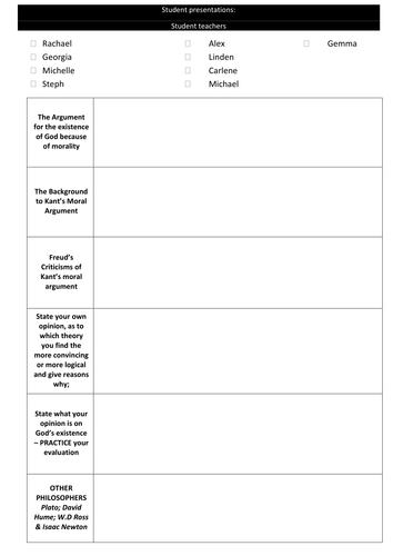 OCR The moral argument. 1st half of SOW | Teaching Resources