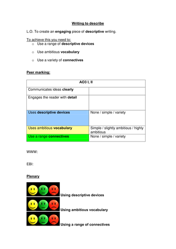 writing-to-describe-gcse-teaching-resources