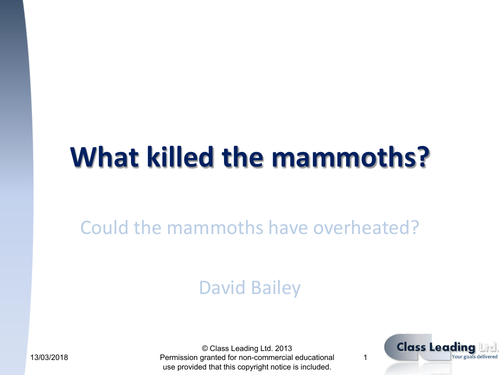 What killed the Mammoths | Teaching Resources