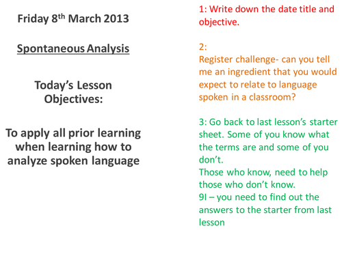 Spoken Language Study - School Talk Scheme | Teaching Resources